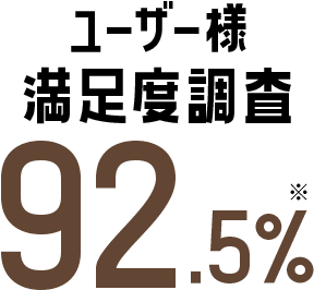 ユーザー様満足度調査92.5%