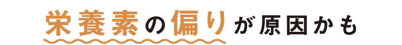 栄養素の偏りが原因かも