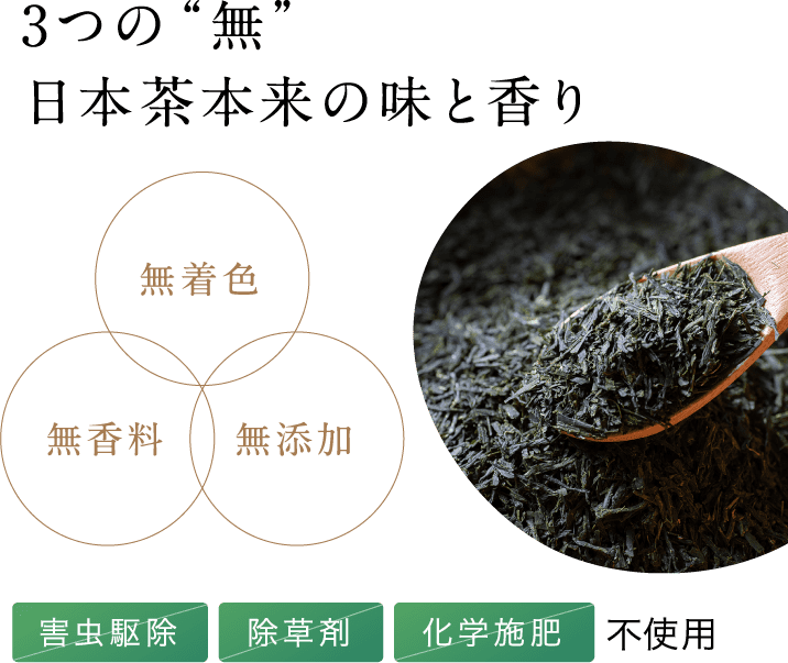 3つの“無”日本茶本来の味と香り